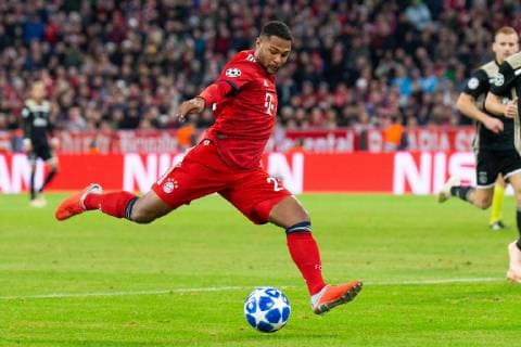 02 10 2018 xkvx Football UEFA Champions League Bayern Munich Ajax Amsterdam emporer Serge Gnabry FC Bayern Munich Muenchen DFL DFB REGULATIONS PROHIBIT ANY USE OF PHOTOGRAPH as IMAGE SEQUENCES and or QUASI VIDEO Muenchen