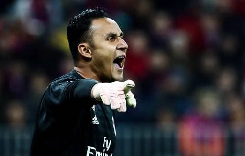 MOSCOW, RUSSIA - OCTOBER 2, 2018: Real Madrid s goalkeeper Keylor Navas in the 2018 19 UEFA Champions League Group G Round 2 football match against CSKA Moscow at Luzhniki Stadium. Anton Novoderezhkin TASS  TS0923E4