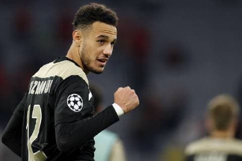 Noussair Mazraoui of Ajax during the UEFA Champions League group E match between Bayern Munich and Ajax Amsterdam at the Allianz Arena on October 02, 2018 in Munich, Germany UEFA Champions League 2018 2019 xVIxVIxImagesx xTomxBodexMultimediaxIVx 12326456