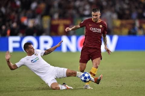 Aleksandar Kolarov of AS Roma during the UEFA Champions League group stage match between Roma and FC Viktoria Plzen at Stadio Olimpico, Rome, Italy on 2 October 2018. Copyright: xGiuseppexMaffiax 21460027