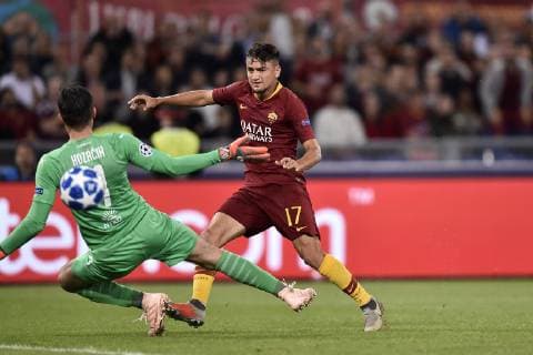 Cengiz Under of AS Roma scores third goal during the UEFA Champions League group stage match between Roma and FC Viktoria Plzen at Stadio Olimpico, Rome, Italy on 2 October 2018. Copyright: xGiuseppexMaffiax 21460029