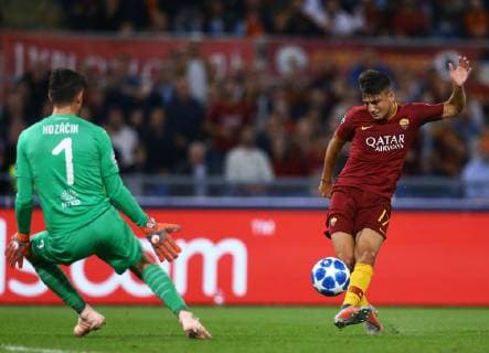 October 2, 2018 - Rome, Italy - AS Roma v Viktoria Plzen : UEFA Champions League Group G.Cengiz Under of Roma scores the goal of 3-0 at Olimpico Stadium in Rome, Italy on October 2, 2018. AS Roma v Viktoria Plzen - UEFA Champions League Group G  - ZUMAn230 20181002_zaa_n230_493 Copyright: xMatteoxCiambellix