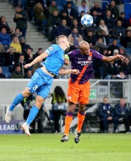 Germany Sinsheim WIRSOL Rhein Neckar Arena 02 10 2018 Soccer UEFA Champions League TSG Hoffenheim Manchester City Bild vk Pavel Kaderábek TSG 1899 Hoffenheim 3 and David Silva Manchester City 21 Copyright: HMBxMedia xHeikoxBecker