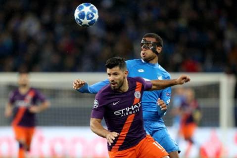 Sinsheim WIRSOL Rhein Neckar Arena 02 10 2018 Soccer UEFA Champions League TSG Hoffenheim Manchester City Bild v lk Sergio Agüero Manchester City 10 and Kevin Akpoguma TSG 1899 Hoffenheim 25 Copyright: HMBxMedia xHeikoxBecker