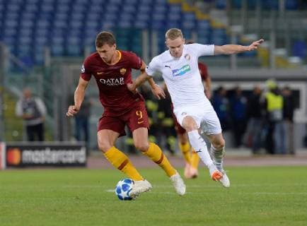 October 2, 2018 - Rome, Italy - Edin Dzeko during the UEFA Champions League match group G between AS Roma and Viktoria Plzen at the Olympic stadium on october 02, 2018 in Rome, Italy. AS Roma v Viktoria Plzen - UEFA Champions League Group G  - ZUMAn230 20181002_zaa_n230_447 Copyright: xSilviaxLorex