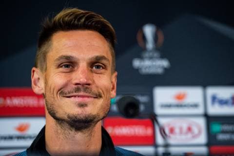 181003 Markus Rosenberg or Malmö FF during a press conference and practice ahead of the Europe League match between Malmö FF and Besiktas on October 3, 2018 in Malmö Photo Ludvig Thunman BILDBYR N code LT 35542  Copyright: LUDVIGxTHUNMAN BB181003LT011