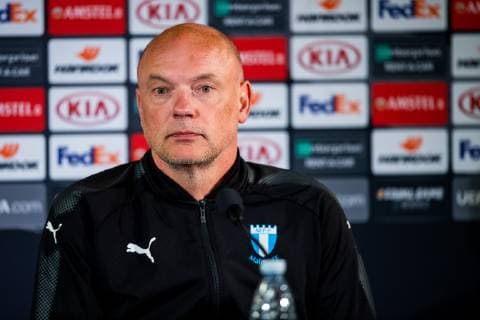 181003 Head coach Uwe Rösler or Malmö FF during a press conference and practice ahead of the Europe League match between Malmö FF and Besiktas on October 3, 2018 in Malmö Photo Ludvig Thunman BILDBYR N code LT 35542  Copyright: LUDVIGxTHUNMAN BB181003LT015