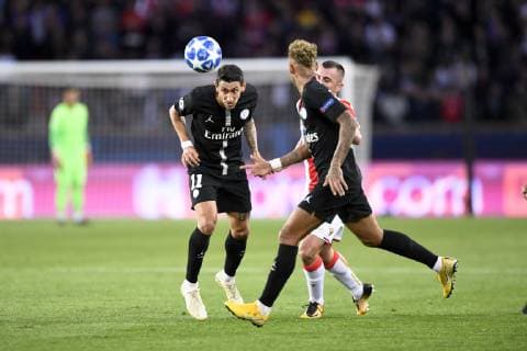 Fußball, CL, Paris Saint Germain - Roter Stern Belgrad 11 ANGEL DI MARIA (PSG) FOOTBALL : Paris SG vs Etoile Rouge de Belgrade- Ligue des Champions - 03 10 2018 AnthonyBIBARD FEP Panoramic 