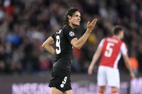 Fußball, CL, Paris Saint Germain - Roter Stern Belgrad 09 EDINSON CAVANI (PSG) - JOIE FOOTBALL : Paris SG vs Etoile Rouge de Belgrade- Ligue des Champions - 03 10 2018 AnthonyBIBARD FEP Panoramic 