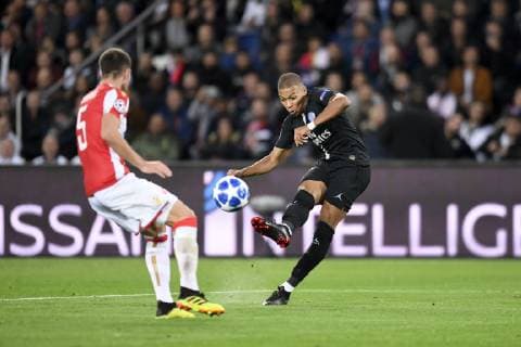 Fußball, CL, Paris Saint Germain - Roter Stern Belgrad 07 KYLIAN MBAPPE (PSG) FOOTBALL : Paris SG vs Etoile Rouge de Belgrade- Ligue des Champions - 03 10 2018 AnthonyBIBARD FEP Panoramic 