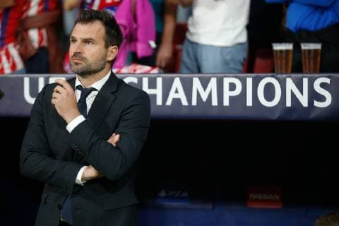 Club Brugge s head coach Ivan Leko pictured at the start of the match between Belgian soccer team Club Brugge KV and Atletico Madrid, in group A on day two the UEFA Champions League, in Mardid, Spain, Wednesday 03 October 2018. BRUNOxFAHY  x05440132x