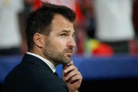 Club Brugge s head coach Ivan Leko pictured at the start of the match between Belgian soccer team Club Brugge KV and Atletico Madrid, in group A on day two the UEFA Champions League, in Mardid, Spain, Wednesday 03 October 2018. BRUNOxFAHY  x05440133x