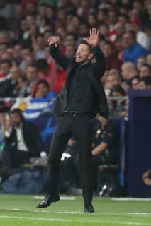 Atletico s head coach Diego Simeone gestures during the match between Belgian soccer team Club Brugge KV and Atletico Madrid, in group A on day two the UEFA Champions League, in Mardid, Spain, Wednesday 03 October 2018. BRUNOxFAHY  x05440143x