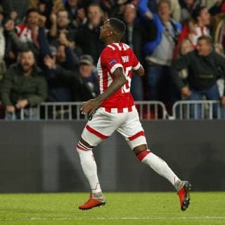 EINDHOVEN, 03-10-2018, Philips Stadium , Season 2018 2019, Champions League football. PSV - Inter PSV midfielder Pablo Rosario celebrating (1-0) during the game PSV - Inter. PSV - Inter Milan  x2517960x