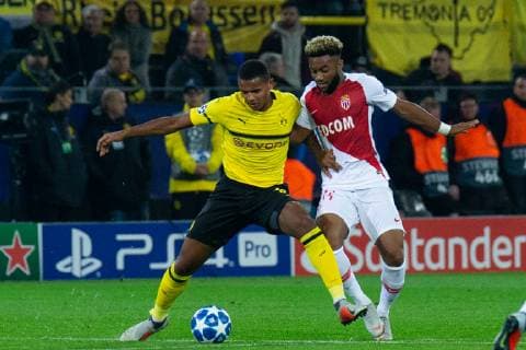 03 10 2018 xkvx Football UEFA Champions League Borussia Dortmund AS Monaco emspor v Manuel Azul BVB Borussia Dortmund Moussa Sylla AS Monaco FC DFL DFB REGULATIONS PROHIBIT ANY USE OF PHOTOGRAPH as IMAGE SEQUENCES and or QUASI VIDEO Dortmund