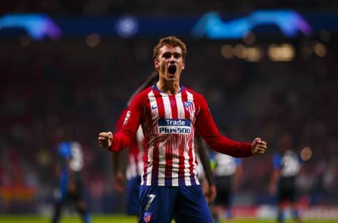 Antoine Griezmann of Atletico de Madrid celebrates a goal during the UEFA Champions League 2018 19 match between Atletico de Madrid and Club Brugge at Wanda Metropolitan Stadium in Madrid on October 3 2018 Photo by Guille M Cordon Press  xGuillermoxMartinezx xUEFAxChampionsxLeaguex2018 19:xAtleticoxdexMadridxvsxClubxBruggex