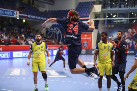 Mikkel Hansen (PSG) HANDBALL : Paris Saint Germain vs Pontault Combault - Lidl Starligue - 03 10 2018 GwendolineLeGoff Panoramic 