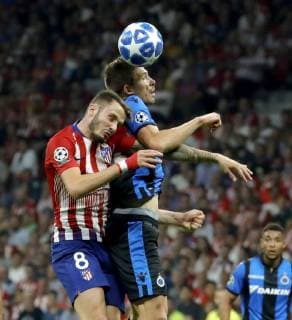 Atletico de Madrid s midfielder Saul Niguez (L) during the UEFA Champions League groups phase match between Atletico Madrid and Brugge KV, at the Wanda Metropolitano stadium, in Madrid, Spain, 03 October 2018. Atletico Madrid vs. Brugge KV !ACHTUNG: NUR REDAKTIONELLE NUTZUNG!  Copyright: xJuanJoxMartinx MAD07 20181003-636742004281074642