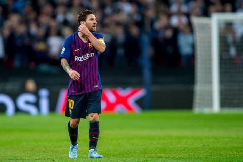 Lionel Messi of Barcelona during the UEFA Champions League Group Stage match between Tottenham Hotspur and Barcelona at Wembley Stadium, London, England on 3 October 2018. Editorial use only, license required for commercial use. No use in betting, games or a single club league player publications. Copyright: xSalvioxCalabresex 21440013