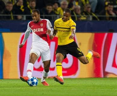Dortmund Germany 03 10 2018 UEFA Champions League 2018 19 Season Preliminary Round Group Stage Group A 2 Matchday BV Borussia Dortmund AS Monaco Djibril Sidibe Monaco and Abdou Diallo BVB in DeFodi053