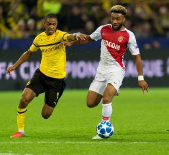 Dortmund Germany 03 10 2018 UEFA Champions League 2018 19 Season Preliminary Group Stage Group A 2 Matchday BV Borussia Dortmund AS Monaco Abdou Diallo BVB and Moussa Sylla Monaco in a duel DeFodi053