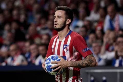 Atletico de Madrid s Saul Niguez during UEFA Champions League match between Atletico de Madrid and Club Brugge at Wanda Metropolitano Stadium in Madrid, Spain. October 03, 2018.  (201810030049)