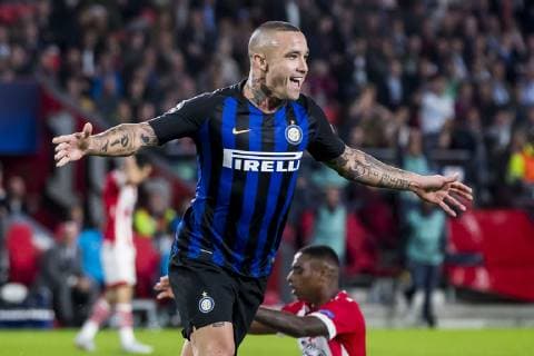 EINDHOVEN, PSV - Inter Milan, football, Champions League, season 2018-2019, 03-10-2018, Philips Stadium, Inter Milan player Radja Nainggolan has scored 1-1 PSV - Inter Milan  x2518242x