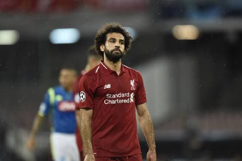 Mohamed Salah of Liverpool looks dejected during the UEFA Champions League group C match between SSC Napoli and Liverpool FC at Stadio San Paolo, Naples, Italy on 3 October 2018. Copyright: xGiuseppexMaffiax 21350011