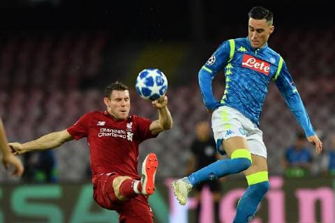 As Napoli 03 10 2018 - Champions League Napoli-Liverpool foto Antonello Sammarco Image nella foto: Jose Maria Callejon-Jordan Henderson 