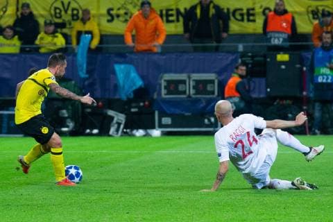 03 10 2018 xkvx UEFA Champions League Borussia Dortmund AS Monaco emspor v l goal scored by Paco Alcacer Borussia Dortmund DFL DFB REGULATIONS PROPHIBIT ANY USE OF PHOTOGRAPH as IMAGE SEQUENCES and or QUASI VIDEO Dortmund