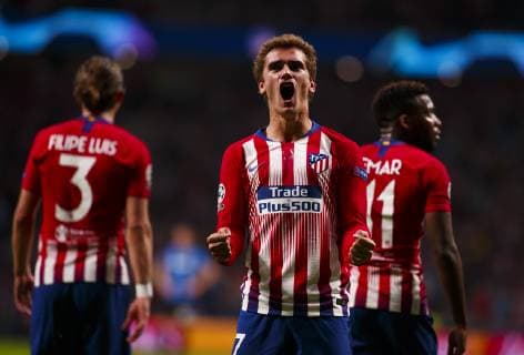 Antoine Griezmann of Atletico de Madrid celebrates a goal during the UEFA Champions League 2018 19 match between Atletico de Madrid and Club Brugge at Wanda Metropolitan Stadium in Madrid on October 3 2018 Photo by Guille M Cordon Press  xGuillermoxMartinezx xUEFAxChampionsxLeaguex2018 19:xAtleticoxdexMadridxvsxClubxBruggex