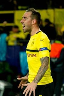 Dortmund Germany 03 10 2018 UEFA Champions League 2018 19 Season Preliminary Round Group Stage Group A 2 Matchday BV Borussia Dortmund AS Monaco Goal to 2 0 Goalscorer Paco Alcacer BVB cheers DeFodi053