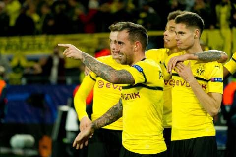 Dortmund Germany 03 10 2018 UEFA Champions League 2018 19 Season Preliminary Round Group Stage Group A 2 Gameday BV Borussia Dortmund AS Monaco Goal to 2 0 Goalscorer Paco Alcacer BVB are highly acclaimed DeFodi053
