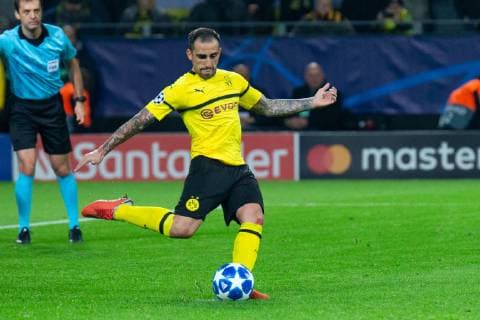 03 10 2018 xkvx Football UEFA Champions League Borussia Dortmund AS Monaco emspor v l Penalty kick Paco Alcacer BVB Borussia Dortmund DFL DFB REGULATIONS PROPHIBIT ANY USE OF PHOTOGRAPH as IMAGE SEQUENCES and or QUASI VIDEO Dortmund
