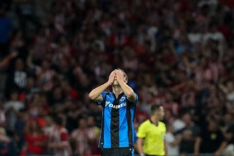 Club s Hans Vanaken looks dejected during the match between Belgian soccer team Club Brugge KV and Atletico Madrid, in group A on day two the UEFA Champions League, in Mardid, Spain, Wednesday 03 October 2018. BRUNOxFAHY  x05440279x