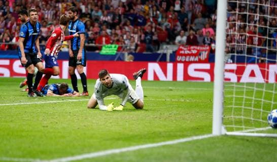 October 3, 2018 - Antoine Griezmann of Atletico de Madrid scoring the goal during the UEFA Champions League football match between Atletico de Madrid and Club Brugge KV (C. Brujas) on October 03th, 2018 at Wanda Metropolitano stadium in Madrid, Spain. Soccer: Champions League - At. Madrid v Brugge KV - ZUMAa181 20181003_zaa_a181_217 Copyright: xAFP7x