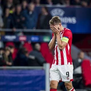 EINDHOVEN, PSV - Inter Milan, football, Champions League, season 2018-2019, 03-10-2018, Philips Stadium, disappointed PSV player Luuk de Jong after the match PSV - Inter Milan PSV - Inter Milan  x2518733x