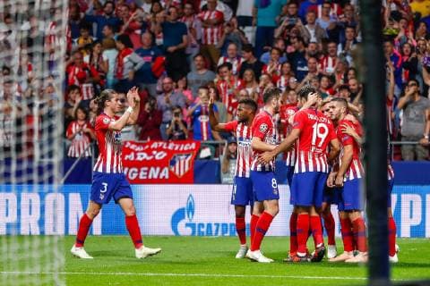 October 3, 2018 - Antoine Griezmann of Atletico de Madrid celebrates the goal during the UEFA Champions League football match between Atletico de Madrid and Club Brugge KV (C. Brujas) on October 03th, 2018 at Wanda Metropolitano stadium in Madrid, Spain. Soccer: Champions League - At. Madrid v Brugge KV - ZUMAa181 20181003_zaa_a181_220 Copyright: xAFP7x