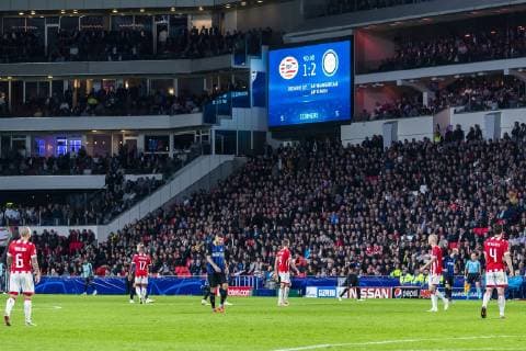 EINDHOVEN, Netherlands, 03-10-2018, football, Philips stadium, Champions league, season 2018 2019, PSV is lost the game with 1-2, during the match PSV - Inter Milan, Final score : 1-2 PSV - Inter Milan  x2518736x