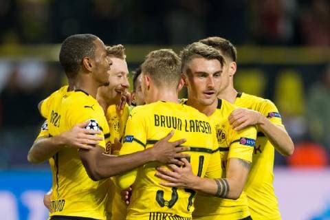 Dortmund Germany 03 10 2018 UEFA Champions League 2018 19 Season Preliminary Round Group Stage Group A 2 Matchday BV Borussia Dortmund AS Monaco Goal to 3 0 Goal scorer Marco Reus BVB celebrate DeFodi053