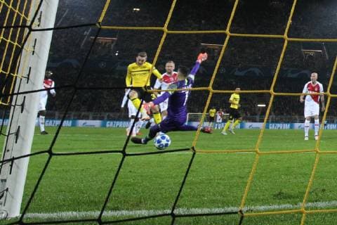 03 10 2018 xkvx Soccer UEFA Champions League Borussia Dortmund AS Monaco emspor v 1 Goal scored Goal scored for Jacob Bruun Larsen BVB Borussia Dortmund DFL DFB REGULATIONS PROPHIBIT ANY USE OF PHOTOGRAPH as IMAGE SEQUENCES and or QUASI VIDEO Dortmund