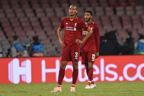 Fabinho of Liverpool FC disappointed during the UEFA Champions League Group Stage match between Napoli and Liverpool at Stadio San Paolo, Naples, Italy on 3 October 2018. Copyright: xFrancoxRomanox 21450016