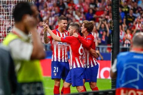 October 3, 2018 - Koke of Atletico de Madrid celebrates the goal during the UEFA Champions League football match between Atletico de Madrid and Club Brugge KV (C. Brujas) on October 03th, 2018 at Wanda Metropolitano stadium in Madrid, Spain. Soccer: Champions League - At. Madrid v Brugge KV - ZUMAa181 20181003_zaa_a181_236 Copyright: xAFP7x