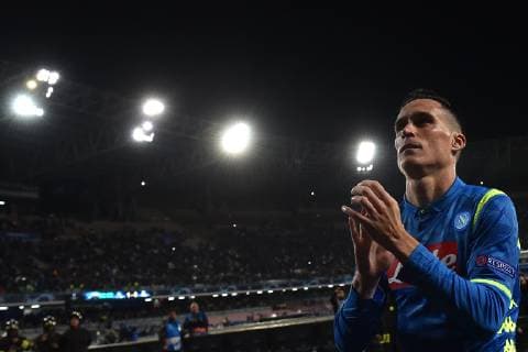 Jose Callejon of Napoli celebrates at the end of the match Esultanza a fine partita Napoli 03-10-2018 Stadio San Paolo Football Calcio Uefa Champions League 2018 2019 Group C Napoli - Liverpool Foto Andrea Staccioli Insidefoto AndreaxStaccioli