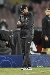 Jurgen Klopp manager of Liverpool looks dejected during the UEFA Champions League group C match between SSC Napoli and Liverpool FC at Stadio San Paolo, Naples, Italy on 3 October 2018. Copyright: xGiuseppexMaffiax 21350024