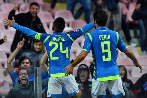 As Napoli 03 10 2018 - Champions League Napoli-Liverpool foto Antonello Sammarco Image nella foto: esultanza gol Lorenzo Insigne 