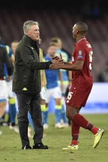 Carlo Ancelotti manager of Napoli waves Daniel Sturridge of Liverpool at the end of the UEFA Champions League group C match between SSC Napoli and Liverpool FC at Stadio San Paolo, Naples, Italy on 3 October 2018. Copyright: xGiuseppexMaffiax 21350030