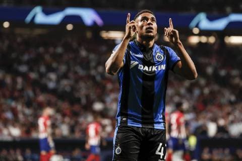 3rd October 2018, Wanda Metropolitano, Madrid, Spain; UEFA Champions League football, Atletico Madrid versus Club Brugge; Arnaut Danjuma (Club Brugge KV) celebrates his goal which made it 1-1  ActionPlus12067738 ShotxforxPress