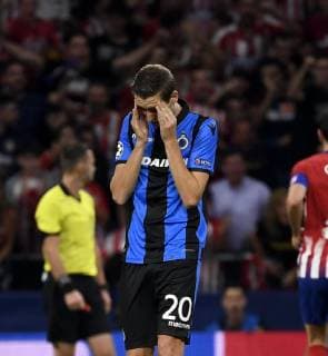 MADRID, SPAIN - OCTOBER 3 :Hans Vanaken midfielder of Club Brugge disappointed after loosing the game pictured during the UEFA Champions League Group A stage match between Club Brugge and Atletico de Madrid at Estadio Metropolitano on October 3, 2018 in Madrid Spain , 03 10 2018 FOOTBALL : Ligue des champions - Group Stage - Groupe A - Atletico Madrid v Club Brugge - 03 10 2018 PHOTONEWS PANORAMIC 775218867