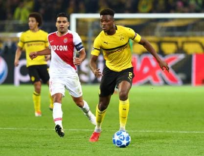 Wednesday 03 10 2018 Season 2018 2019 UEFA Champions League 2 Matchday in Dortmund Signal Iduna Park BVB 09 Borussia Dortmund AS Monaco Radamel Falcao Garcia Zarate ASM v Dan Axel Zagadou BVB v l